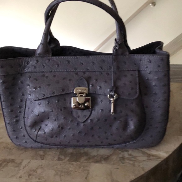 furla ostrich leather bag